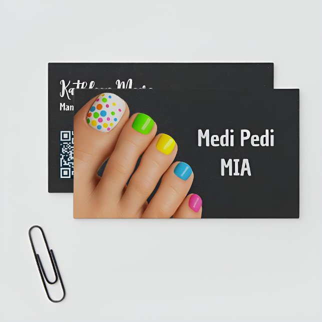 Pedicurist Technician Nail Tech Vcard QR Business Card (Pedicurists QR Vcard Business Cards  )