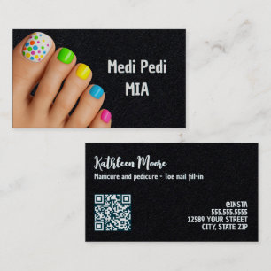 Pedicurist Toe Nail Technician QR Business Card