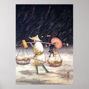 Pedler in the Snowy Night Shotei Takahashi  Poster