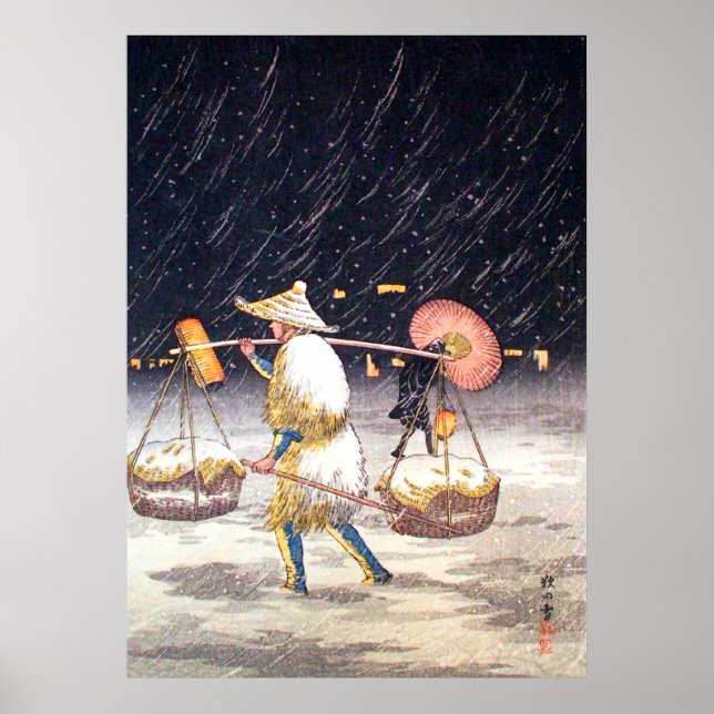 Pedler in the Snowy Night Shotei Takahashi  Poster (Front)