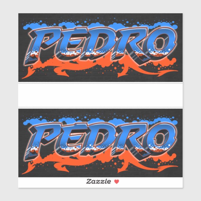 Pedro First Name Graffiti Sticker (Sheet)