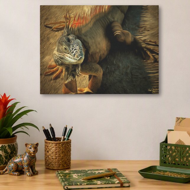 Pedro the Iguana Digital Oil Painting 0768 Art Canvas Print (Creator Uploaded)