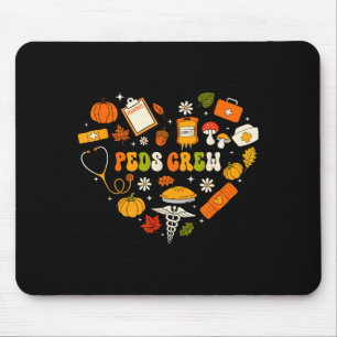Peds Crew Nurse Fall Heart Pediatric Pumpkin Thank Mouse Pad