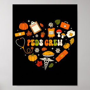 Peds Crew Nurse Fall Heart Pediatric Pumpkin Thank Poster