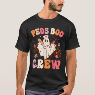 Peds Nurse Boo Crew Retro Halloween Paediatrics Nu T-Shirt