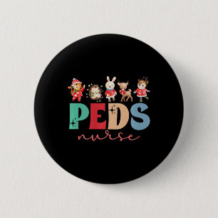 Peds Nurse Christmas Paediatrics Nurse Xmas Party  6 Cm Round Badge