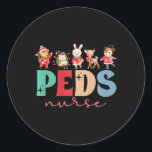 Peds Nurse Christmas Paediatrics Nurse Xmas Party  Classic Round Sticker<br><div class="desc">Peds Nurse Christmas Paediatrics Nurse Xmas Party</div>