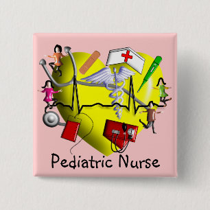 Peds Nurse Gifts-Adorable 3D Graphic ARt 15 Cm Square Badge