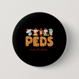 Peds Nurse Gingerbread Christmas Pediatric Nurse H 6 Cm Round Badge