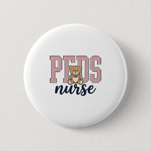 Peds Nurse Teddy Bear Vintage Shirt Design_1 6 Cm Round Badge
