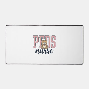 Peds Nurse Teddy Bear Vintage Shirt Design_1 Desk Mat