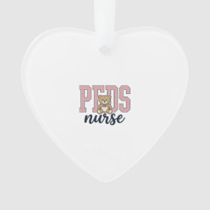 Peds Nurse Teddy Bear Vintage Shirt Design_1 Ornament