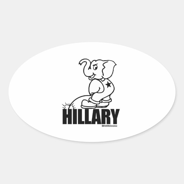 Pee on Hillary Oval Sticker (Front)