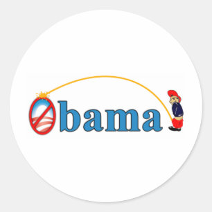 Pee on Obama Classic Round Sticker