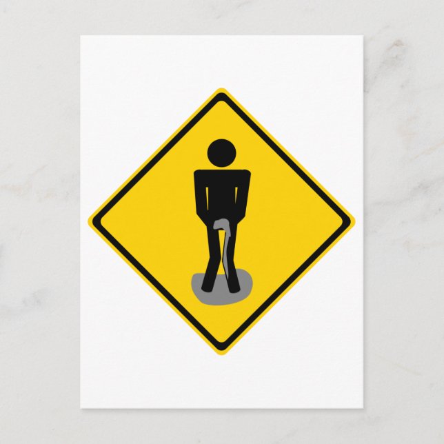 Pee Pants Road Sign Postcard (Front)