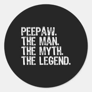 Pee-paw The Man The Myth The Legend Bunnyaw Funny Classic Round Sticker