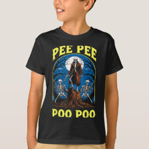 Pee Pee Poo Poo Cursed Gen Z Meme Funny Skeleton W T-Shirt