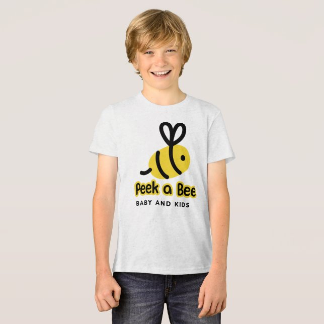Peek a Bee printed Tri-Blend Shirt (Front Full)