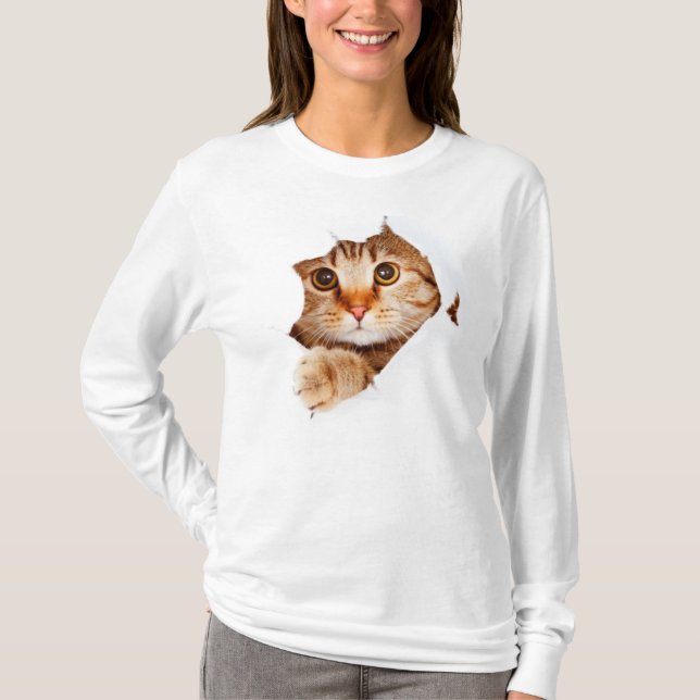 Peek-A-Boo Cat T-Shirt (Front)