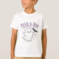 Peek a Boo Cute Ghost and Bat Halloween Design