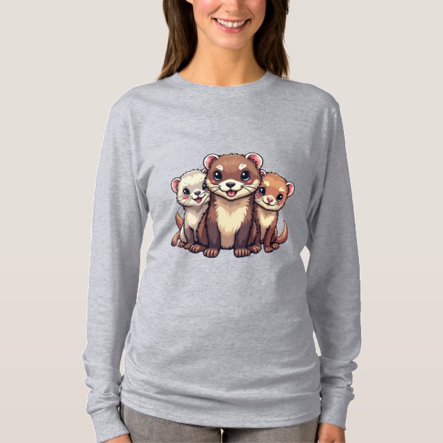 Peek-a-Boo Ferret Under Blanket T-Shirt (Front)