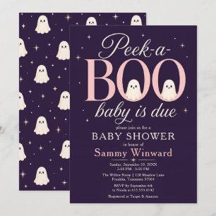 Peek-a-Boo Ghost Baby Shower Invitation