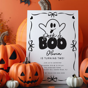 Peek A Boo Ghost Birthday  Invitation