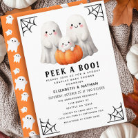 Peek A Boo Ghost Halloween Couples Baby Shower