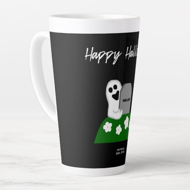 Peek A Boo Ghost Large Latte Mug (Left Angle)
