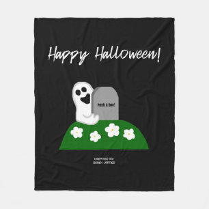 Peek A Boo Ghost Medium Fleece Blanket