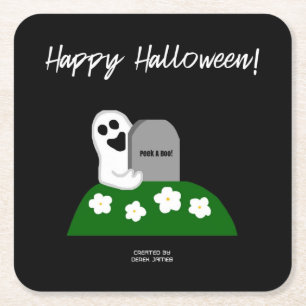 Peek A Boo Ghost Paper Coaster