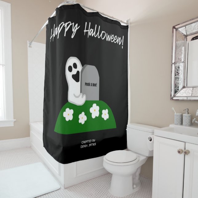 Peek A Boo Ghost Shower Curtain (In Situ)