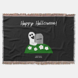 Peek A Boo Ghost Throw Blanket