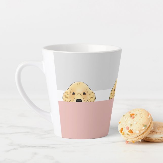 "Peek a Boo" Golden Retriever Dog | Latte Mug (In Situ)