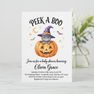 "Peek A Boo" Halloween Baby Shower Invitation 