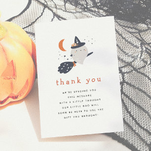 Peek A Boo Halloween Baby Shower Thank You Card