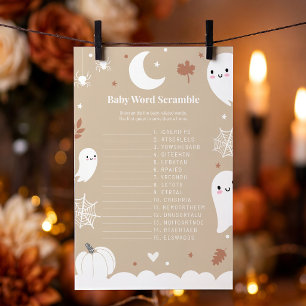 Peek a Boo Halloween Baby Word Scramble Game