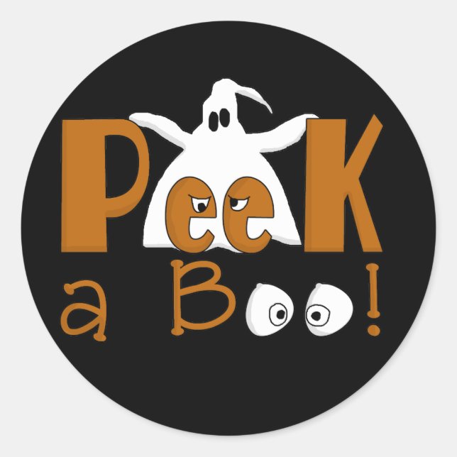 Peek A Boo Halloween T-shirts and Gifts Classic Round Sticker (Front)