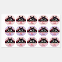 Peek-a-Boo Kitten Script Name Monogram Girls'