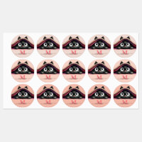 Peek-a-Boo Kitten Script Name Monogram Girls'