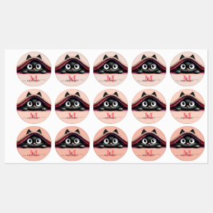 Peek-a-Boo Kitten Script Name Monogram Girls'