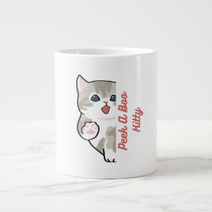 "Peek A Boo Kitty Cute Cat Mug" Large Coffee Mug