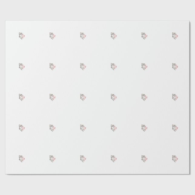 "Peek A Boo Kitty Cute Cat Wrapping Paper" Paper (Flat)
