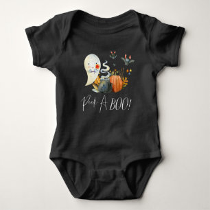 Peek-A-Boo   Little Ghost Halloween Baby Bodysuit