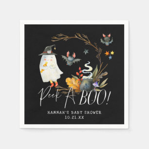 Peek-A-Boo   Little Ghost Halloween Baby Shower Napkin