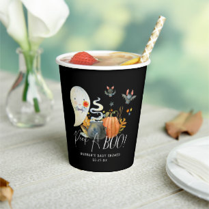 Peek-A-Boo Little Ghost Halloween Baby Shower Paper Cups
