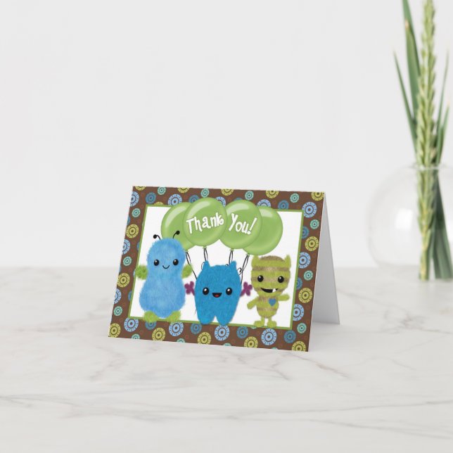 Peek a Boo MONSTERS Thank You PABC note card (Front)