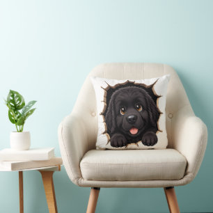 Peek A Boo Newfie Puppy Cushion