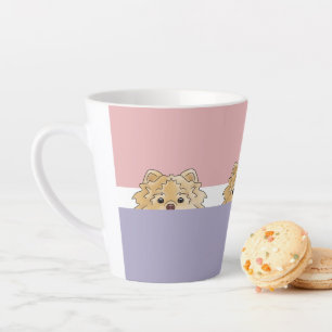 "Peek a Boo" Pomeranian Dog   Latte Mug