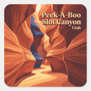 Peek-A-Boo Slot Canyon Kanab Utah Square Sticker